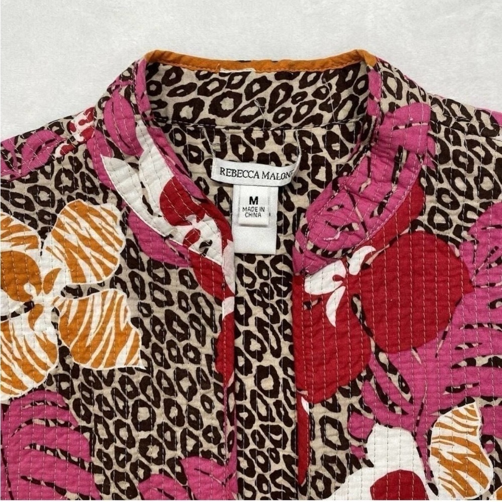 Animal Print Jacket  Quilted Blazer Reversible and Dark Floral Print - Picture 5 of 13